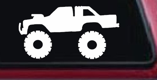 Monster Truck Off Road Car or Truck Window Decal Sticker (White)
