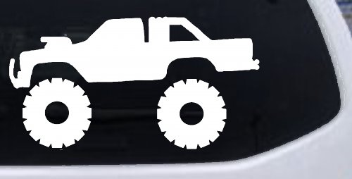 Monster Truck Off Road Car or Truck Window Vinyl Decal Sticker (White)