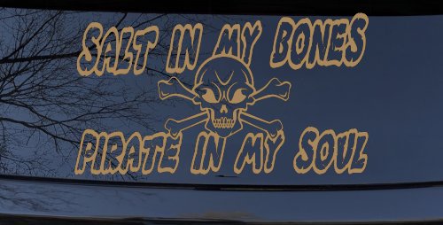 Salt In My Bones Pirate In My Soul Funny Car or Truck Window Decal Sticker