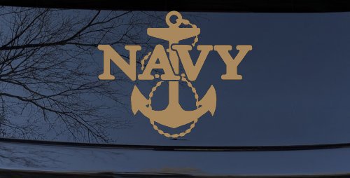 Navy With Anchor Military Car or Truck Window Decal Sticker