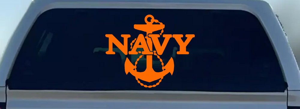 Navy With Anchor Military Car or Truck Window Decal Sticker