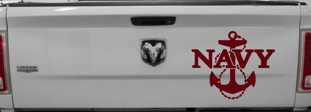 Navy With Anchor Military Car or Truck Window Decal Sticker