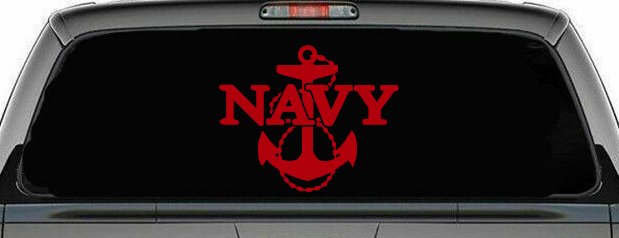 Navy With Anchor Military Car or Truck Window Decal Sticker