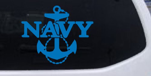 Navy With Anchor Military Car or Truck Window Decal Sticker