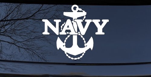 Navy With Anchor Military Car or Truck Window Decal Sticker