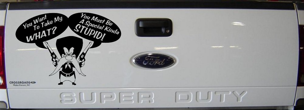 Yosemite Sam Anti Gun Control You want to Take My What Funny Car or Truck Window Vinyl Decal Sticker (Black)