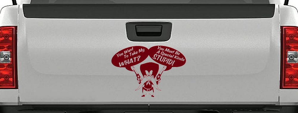 Yosemite Sam Anti Gun Control You want to Take My What Funny Car or Truck Window Decal Sticker