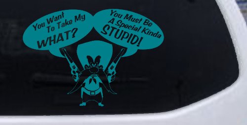 Yosemite Sam Anti Gun Control You want to Take My What Funny Car or Truck Window Decal Sticker