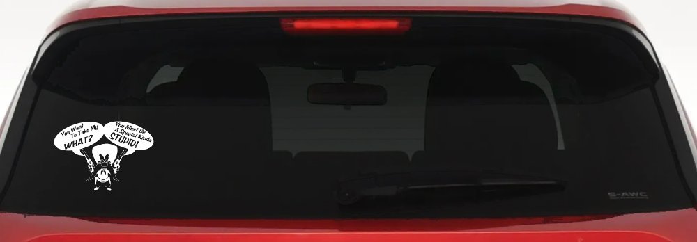 Yosemite Sam Anti Gun Control You want to Take My What Funny Car or Truck Window Vinyl Decal Sticker (White)