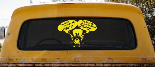 Yosemite Sam Anti Gun Control You want to Take My What Funny Car or Truck Window Vinyl Decal Sticker (Yellow)
