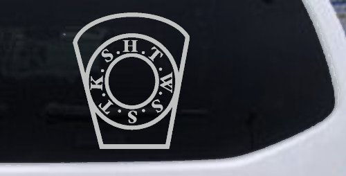 Royal Arch Mason HTWSSTKS keystone Car or Truck Window Decal Sticker (Light Gray)
