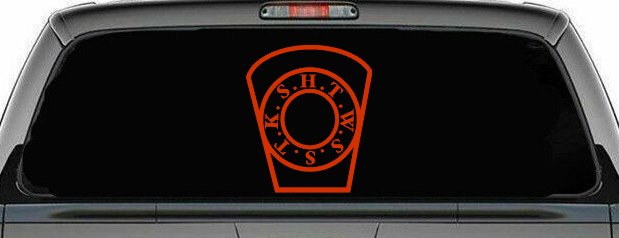 Royal Arch Mason HTWSSTKS keystone Car or Truck Window Decal Sticker (Orange Red)