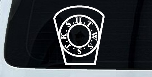 Royal Arch Mason HTWSSTKS keystone Car or Truck Window Vinyl Decal Sticker (White)