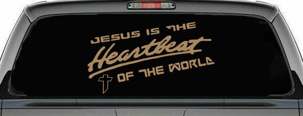 Jesus Is The Heartbeat Of The World Christian Car or Truck Window Decal Sticker