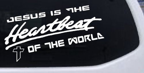 Jesus Is The Heartbeat Of The World Christian Car or Truck Window Decal Sticker