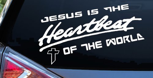 Jesus Is The Heartbeat Of The World Christian Car or Truck Window Decal Sticker