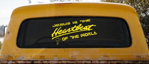 Jesus Is The Heartbeat Of The World Christian Car or Truck Window Decal Sticker
