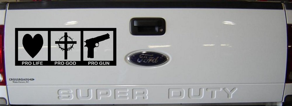 Pro Life Pro God Pro Gun Country Car or Truck Window Decal Sticker