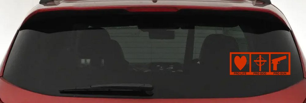 Pro Life Pro God Pro Gun Country Car or Truck Window Decal Sticker