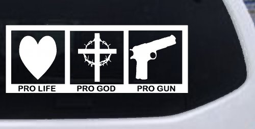 Pro Life Pro God Pro Gun Country Car or Truck Window Decal Sticker