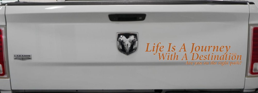 Life Is A Journey With A Destination Christian Car or Truck Window Vinyl Decal Sticker (Nut Brown)