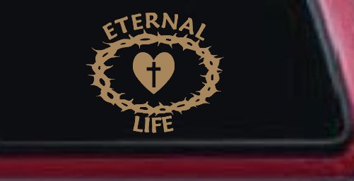 Eternal Life Crown Of Thorns Christian Car or Truck Window Decal Sticker