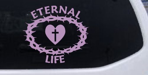 Eternal Life Crown Of Thorns Christian Car or Truck Window Decal Sticker