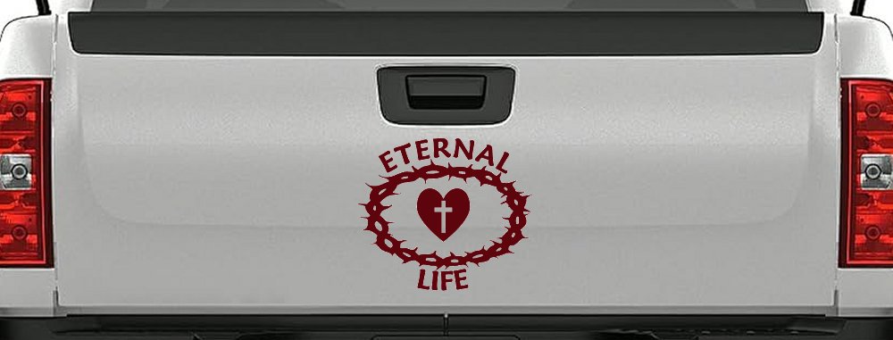 Eternal Life Crown Of Thorns Christian Car or Truck Window Decal Sticker