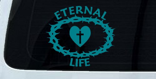 Eternal Life Crown Of Thorns Christian Car or Truck Window Decal Sticker