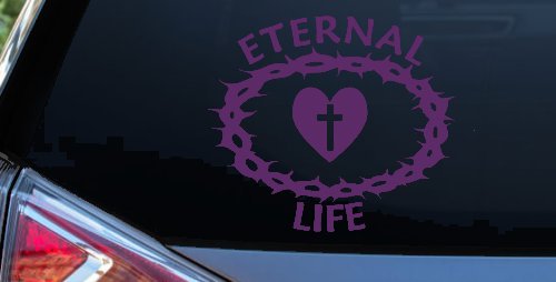 Eternal Life Crown Of Thorns Christian Car or Truck Window Decal Sticker