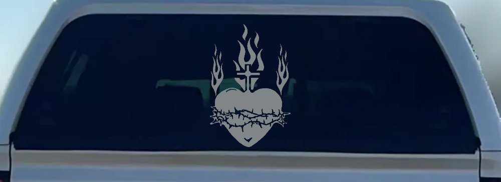 Sacred Heart Christian Car or Truck Window Decal Sticker