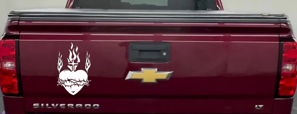 Sacred Heart Christian Car or Truck Window Decal Sticker