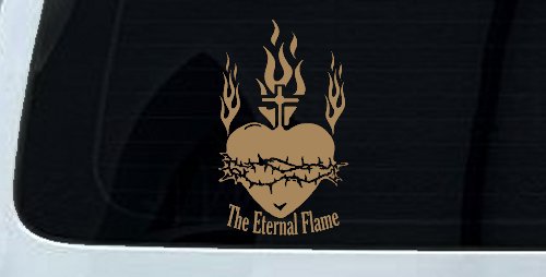 Sacred Heart The Eternal Flame Christian Car or Truck Window Decal Sticker