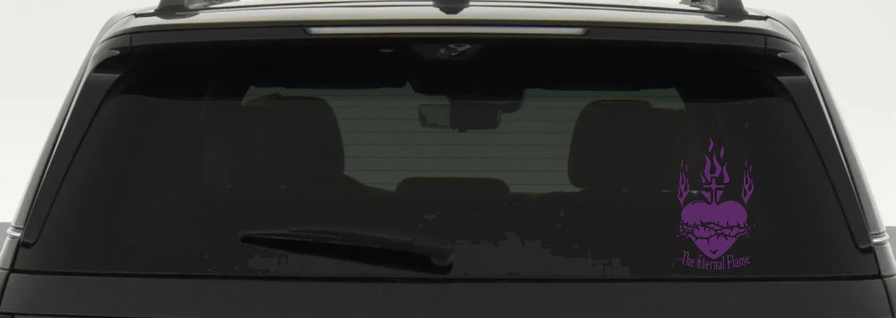 Sacred Heart The Eternal Flame Christian Car or Truck Window Decal Sticker