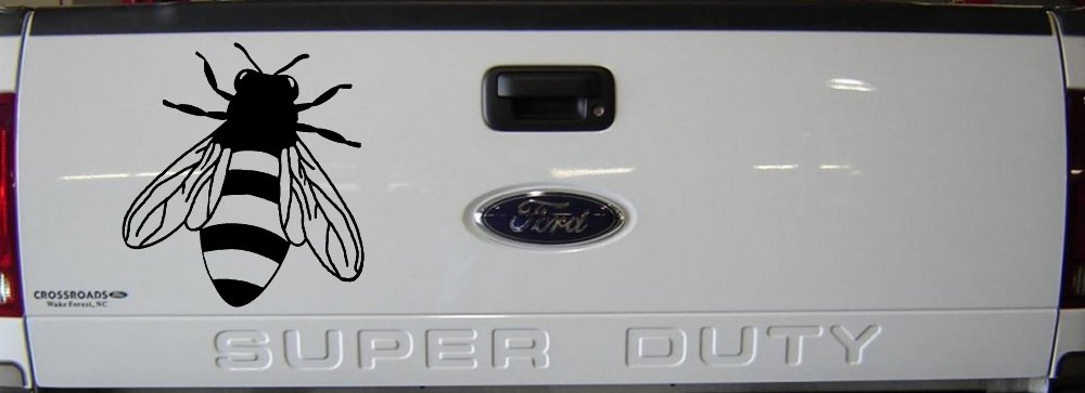 Honey Bee Car or Truck Window Vinyl Decal Sticker (Black)