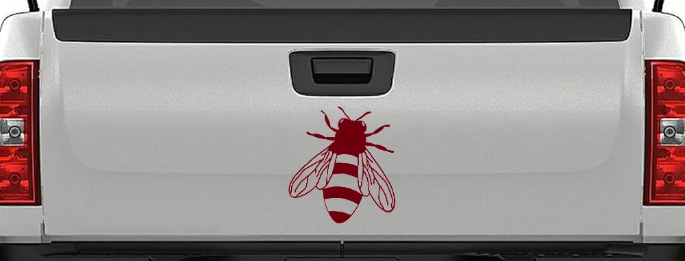 Honey Bee Car or Truck Window Decal Sticker (Burgundy)