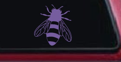 Honey Bee Car or Truck Window Vinyl Decal Sticker (Purple)