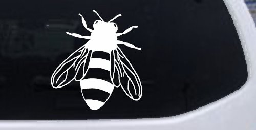 Honey Bee Car or Truck Window Decal Sticker (White)