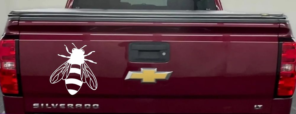 Honey Bee Car or Truck Window Decal Sticker (White)