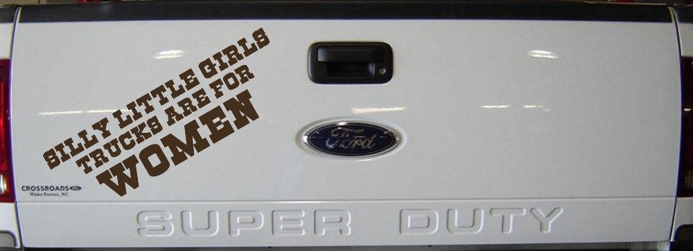 Silly Little Girls Trucks Are For Women Car or Truck Window Decal Sticker (Brown)