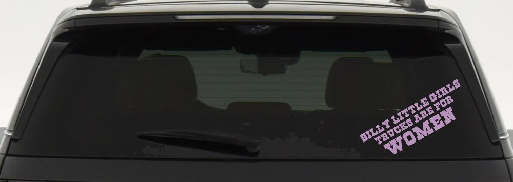 Silly Little Girls Trucks Are For Women Car or Truck Window Decal Sticker (Lilac)