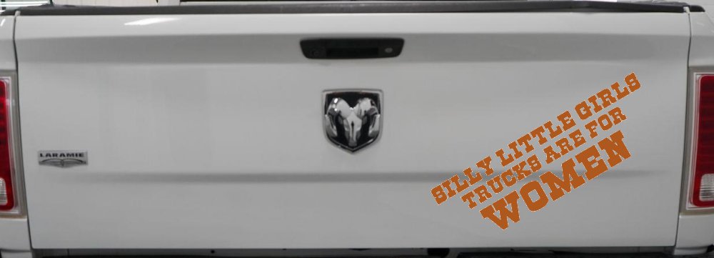 Silly Little Girls Trucks Are For Women Car or Truck Window Decal Sticker (Nut Brown)