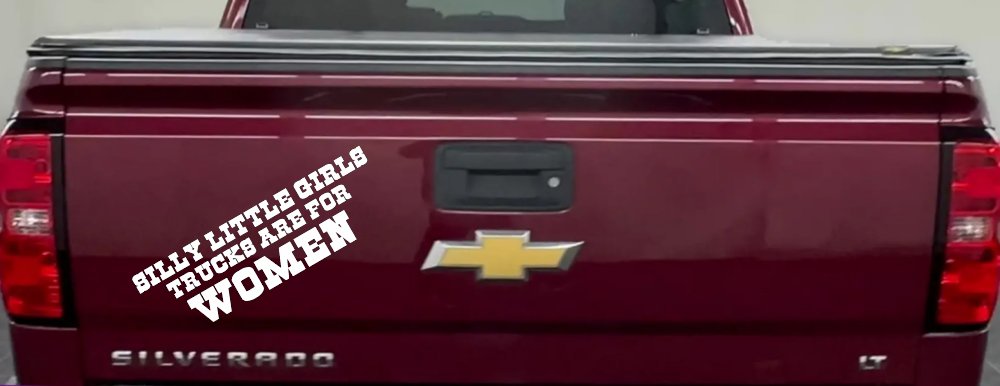 Silly Little Girls Trucks Are For Women Car or Truck Window Decal Sticker (White)