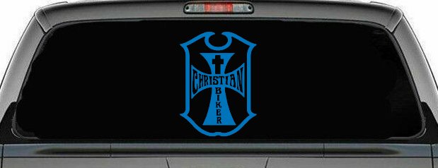 Christian Biker Cross Car or Truck Window Decal Sticker