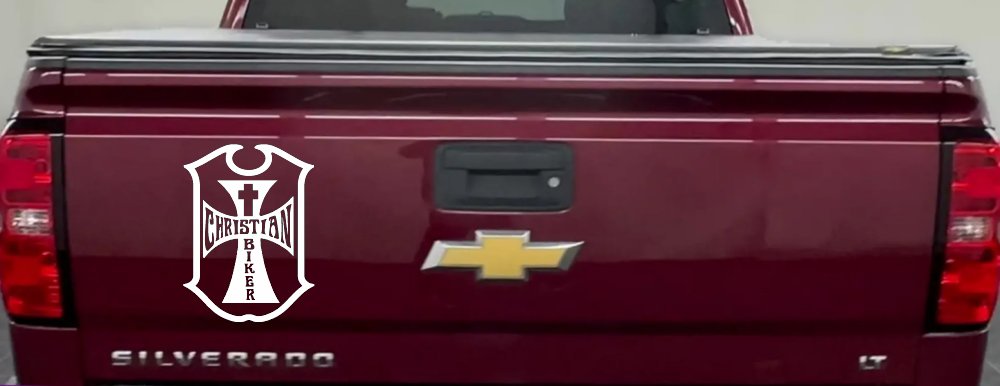 Christian Biker Cross Car or Truck Window Decal Sticker