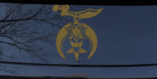 Shriner Logo Car or Truck Window Decal Sticker (Gold)