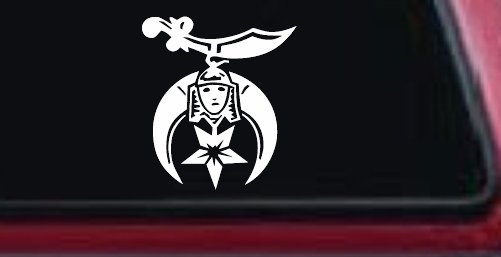 Shriner Logo Car or Truck Window Vinyl Decal Sticker (White)