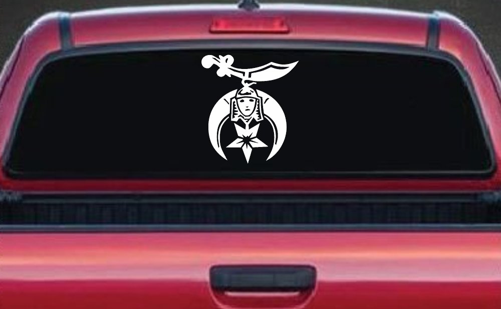 Shriner Logo Car or Truck Window Decal Sticker (White)