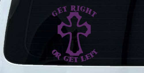 Get Right Or Get Left Christian Car or Truck Window Decal Sticker (Violet)