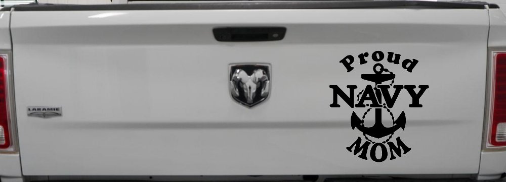 Proud Navy Mom Anchor Military Car or Truck Window Decal Sticker